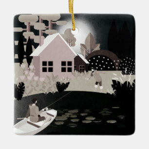 Fishermen Ceramic Ornament