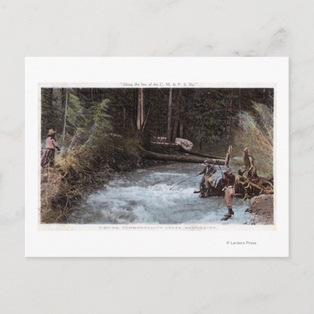 Fishermen Fishing at Commonwealth Creek Postcard (Front)