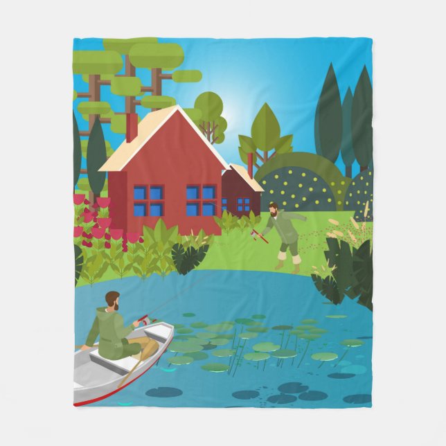 Fishermen Fleece Blanket (Front)