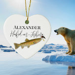 Fishermen Fly Fishing Ceramic Ornament<br><div class="desc">" Hooked" Fishermen Flyfishing Trout Flies Watercolor. Personalised Fly Fisherman's  Ornaments are great gifts for men,  women,  and kids (and you,  too,  of course!).</div>