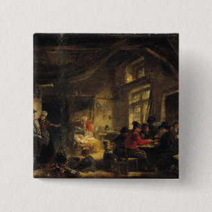 Fishermen from the Island of Marken 15 Cm Square Badge