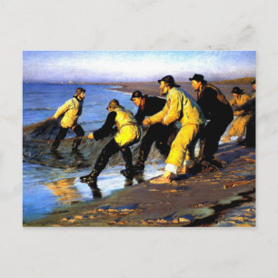 Fishermen Hauling the Net on Skagen's North Beach Postcard