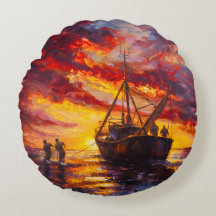 Fishermen In Blazing Storm