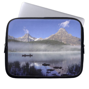 Fishermen in canoe on Waterfowl Lake, Banff Laptop Sleeve