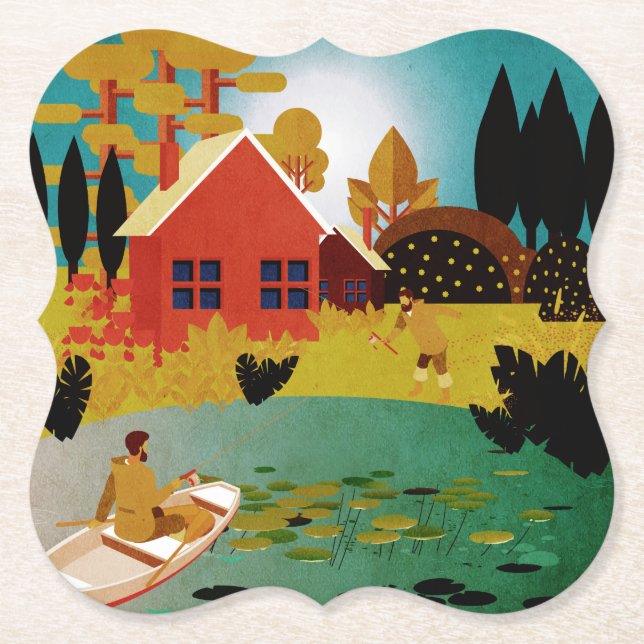 Fishermen  paper coaster (Front)