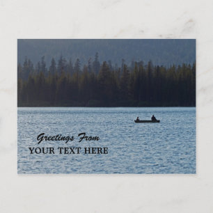 Fishermen Silhouette Greetings Postcard