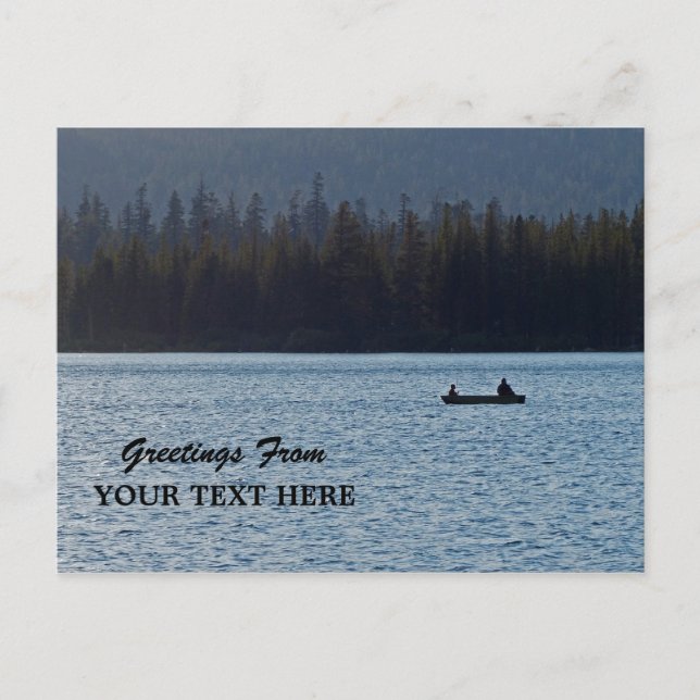 Fishermen Silhouette Greetings Postcard (Front)
