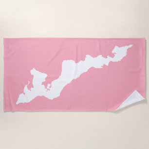 Fishers Island Beach Towel – White/Pink
