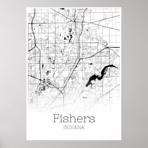 Fishers Map - Indiana - City Map Poster