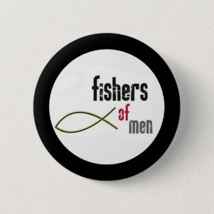 fishers of men 6 cm round badge