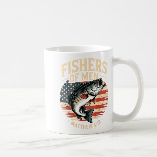 Fishers Of Men Matthew 4 19 American Flag B  Coffee Mug (Right)