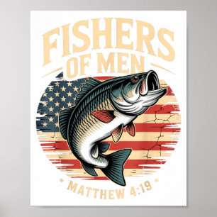 Fishers Of Men Matthew 4 19 American Flag B Poster