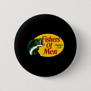 Fishers Of Men Matthew 4-19 Bible Christian Fishin 6 Cm Round Badge