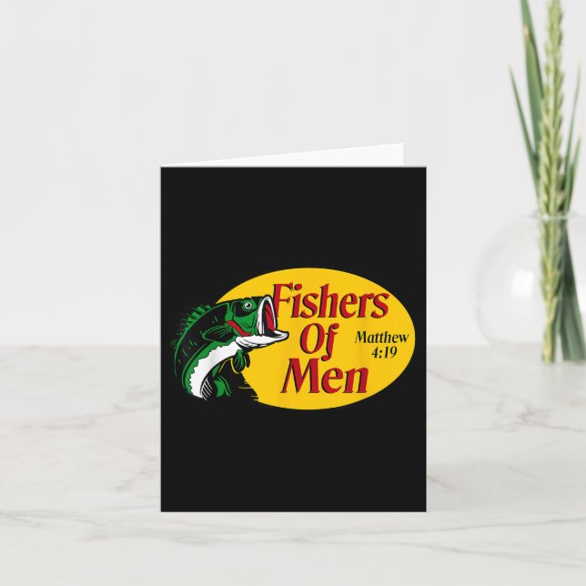 Fishers Of Men Matthew 4-19 Bible Christian Fishin Card (Front)