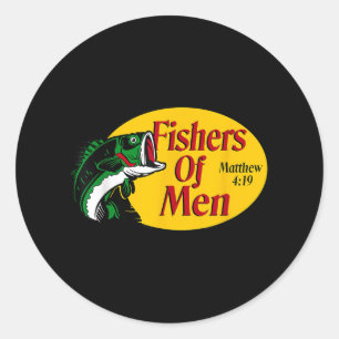 Fishers Of Men Matthew 4-19 Bible Christian Fishin Classic Round Sticker