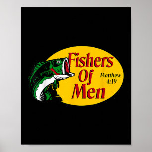 Fishers Of Men Matthew 4-19 Bible Christian Fishin Poster