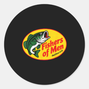 Fishers Of Men Matthew 4_19 Christian Fishing Bibl Classic Round Sticker
