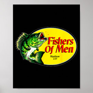 Fishers Of Men Matthew 4_19 Christian Fishing Bibl Poster