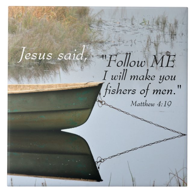Fishers of Men Scripture Ceramic Tile (Front)