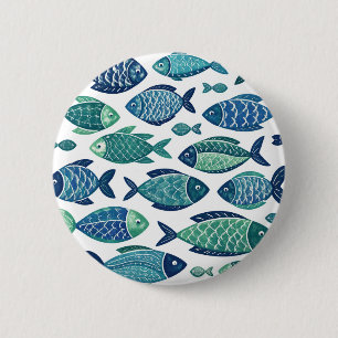 Fishes 6 Cm Round Badge
