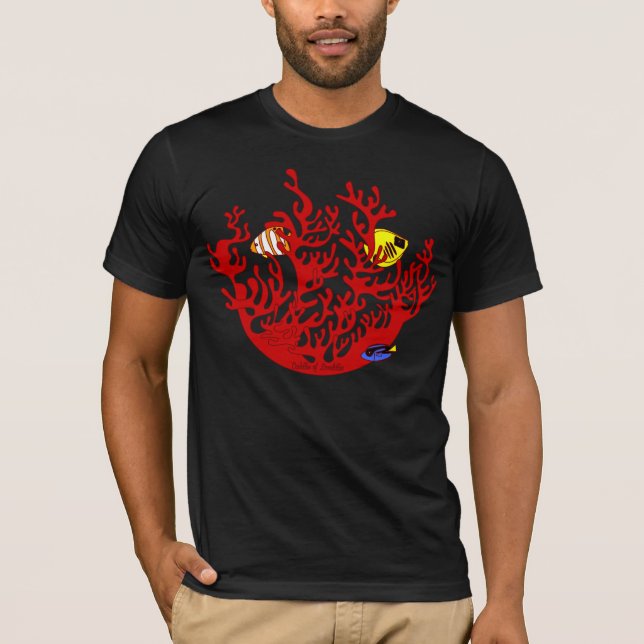 Fishes and Coral Doodle Art T-Shirt (Front)