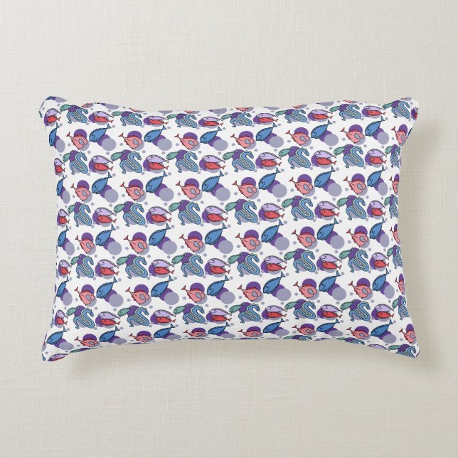 Fishes and eel. decorative cushion (Front)