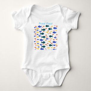 Fishes Baby Jersey Bodysuit, White Baby Bodysuit
