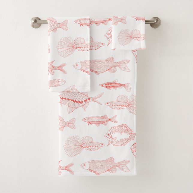 Fishes Bath Towel Set (Insitu)