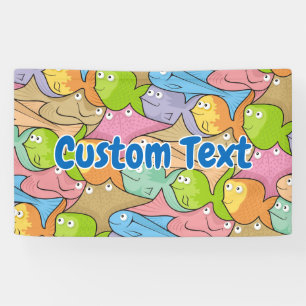Fishes cartoon banner