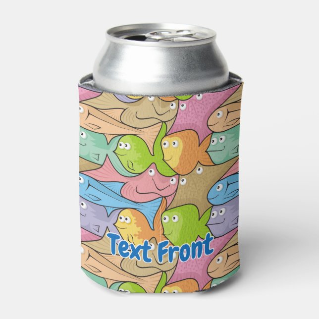 Fishes cartoon bottle cooler (Can Front)