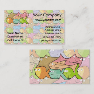 Fishes cartoon business card
