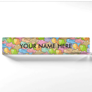 Fishes cartoon nameplate