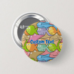 Fishes cartoon pinback button