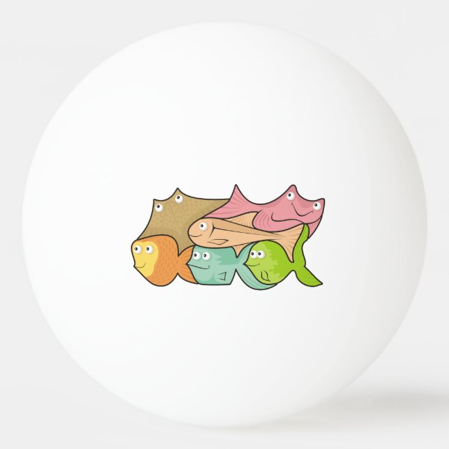 Fishes cartoon ping pong ball (Front)