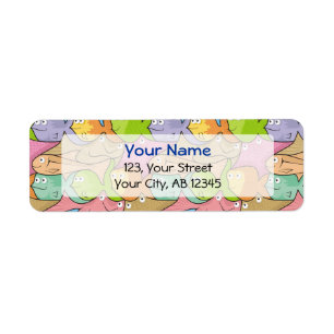 Fishes cartoon return address label
