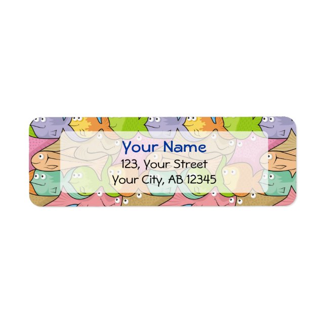 Fishes cartoon return address label (Front)