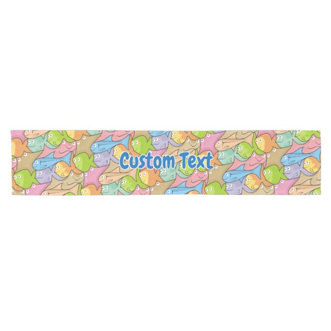 Fishes cartoon short table runner (Horizontal)