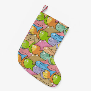 Fishes cartoon small christmas stocking