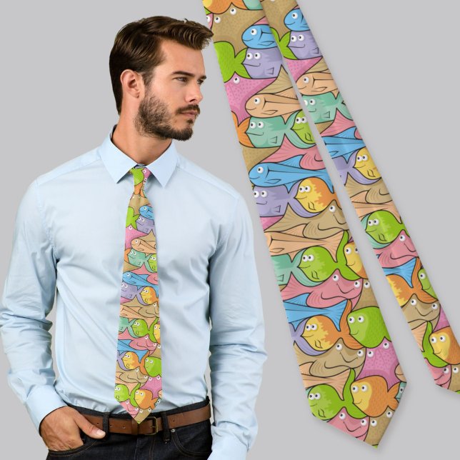 Fishes cartoon tie (Creator Uploaded)