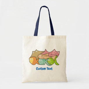 Fishes cartoon tote bag
