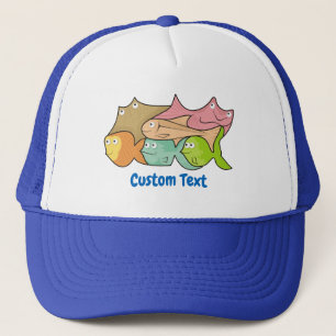 Fishes cartoon trucker hat