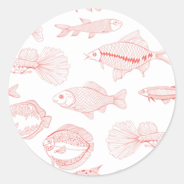 Fishes Classic Round Sticker (Front)