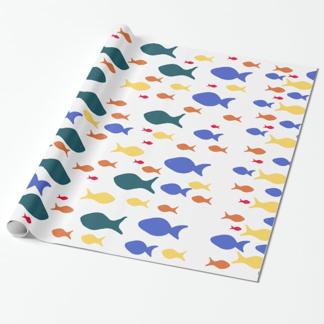 Fishes Glossy Wrapping Paper, Paper (Unrolled)