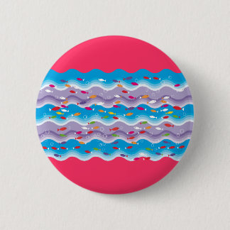 fishes in the sea 6 cm round badge