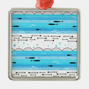 Fishes in the sea metal tree decoration