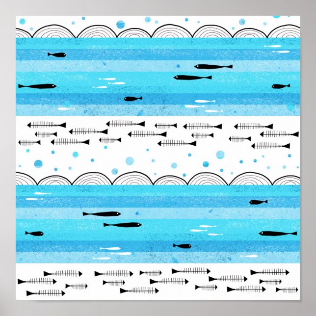 Fishes in the sea poster (Front)