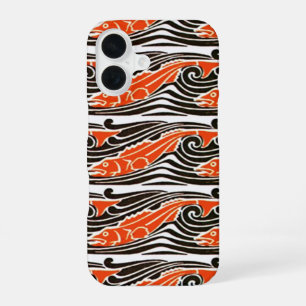 FISHES IN THE SEA WAVES iPhone 16 CASE