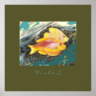 fishes painting poster