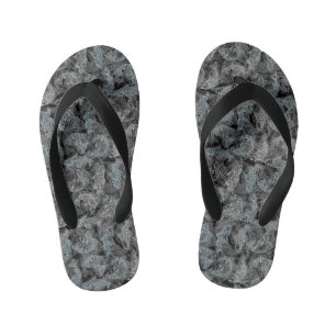 Fishes pattern, dual colours b. Black BG Kid's Thongs