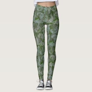 Fishes pattern, dual colours b. DGreen BG Leggings